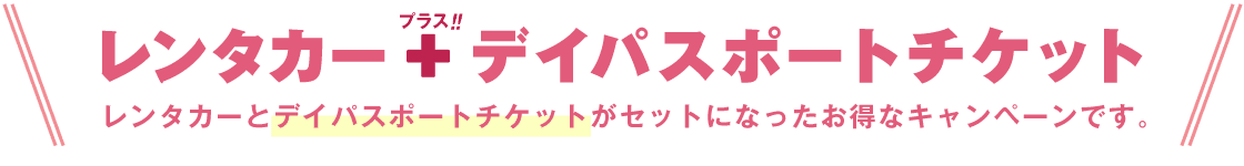 レンタカー＋デイパスポートチケットがセットになったお得なキャンペーンです!!
