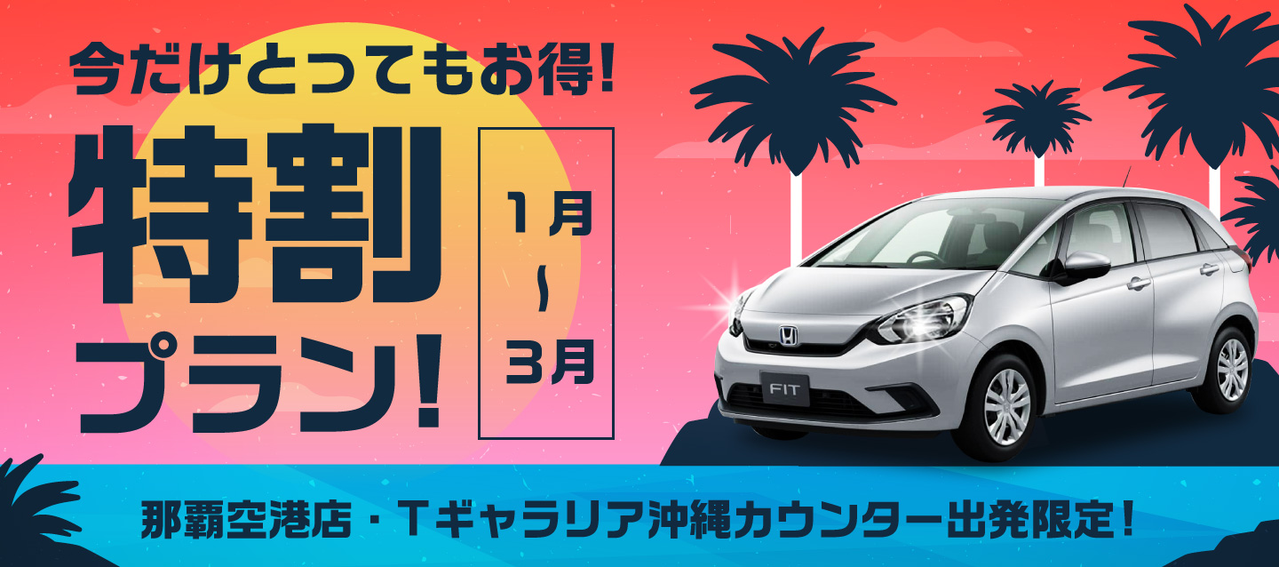 今だけとってもお得 ! 那覇空港店・Tギャラリア沖縄カウンター出発限定 ! 特割プラン (1月～3月)