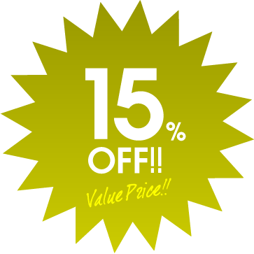 15%OFF!!