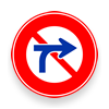 Japanese main road signs:No crossing by car