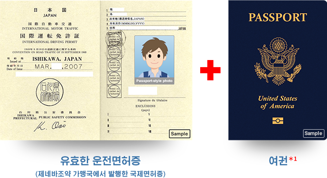 image：유효한 운전면허증 + 여권