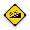Japanese main road signs:Steep upward slope