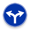 Japanese main road signs:Designated direction only3